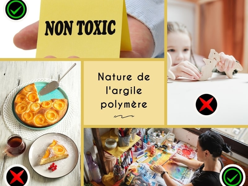 L'argile polymère n'est pas toxique, pas un jouet, pas faîte pour être en contact avec les aliments, c'est un médium artistique