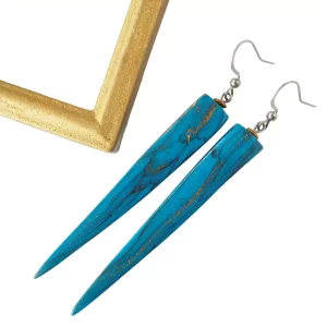 tuto fimo boucles d'oreilles pyramide imitation turquoise