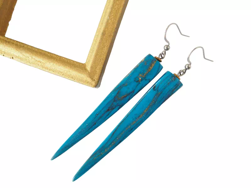 tuto fimo boucles d'oreilles pyramide imitation turquoise