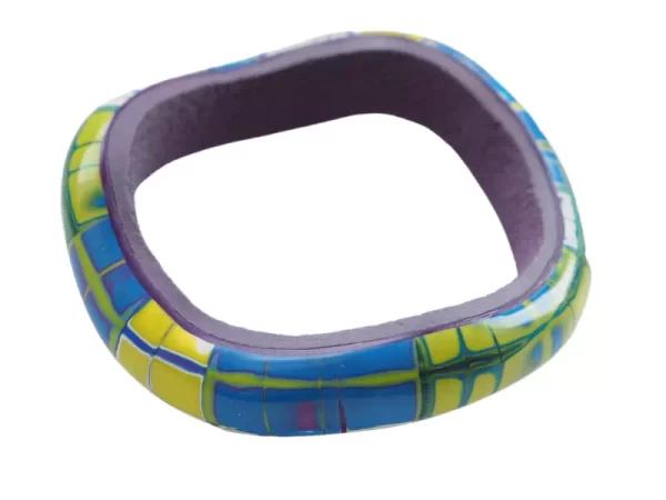 Bracelet jonc ondulé argile polymere