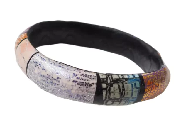 Argile polymere craquelés bracelet jonc