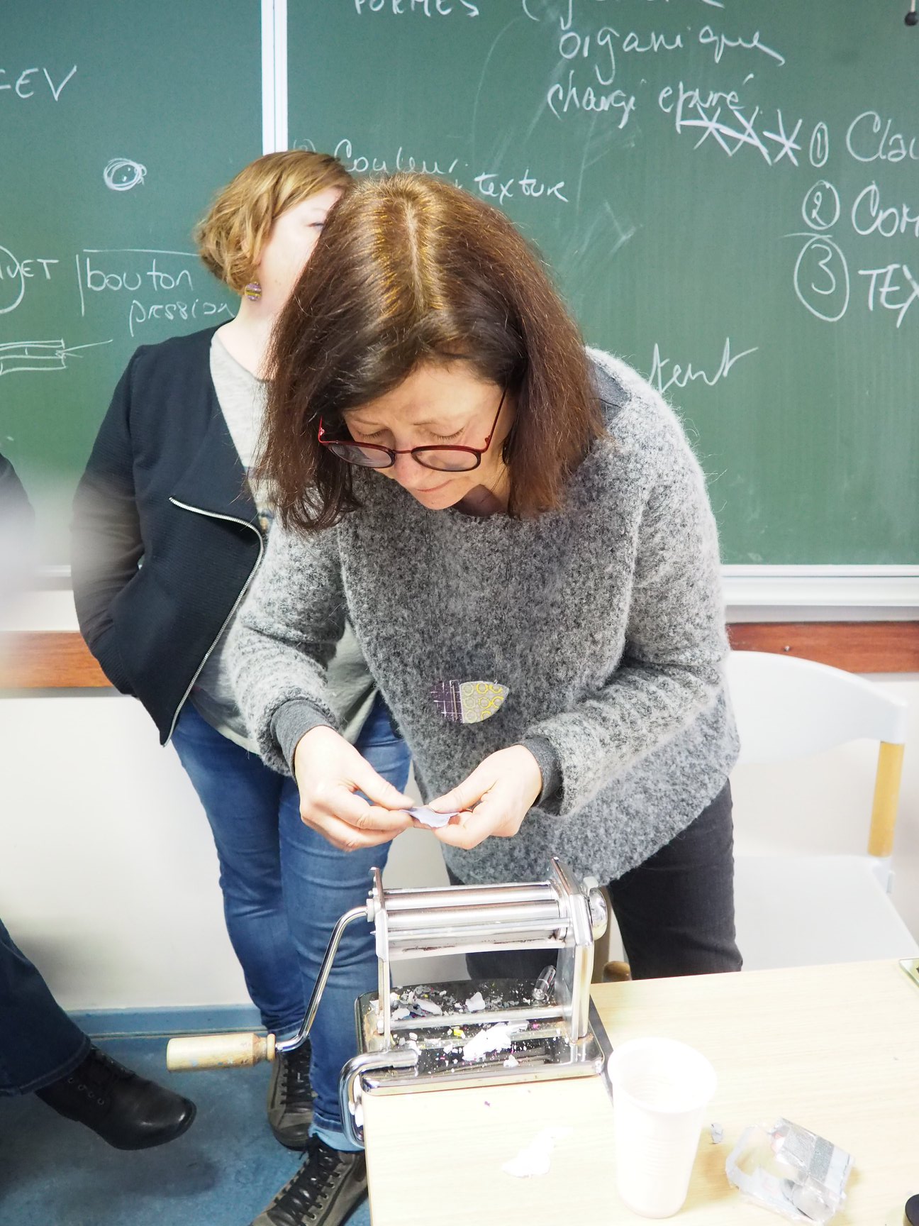 Christine Dumont en démonstration lors de son workshop à Liège en 2019