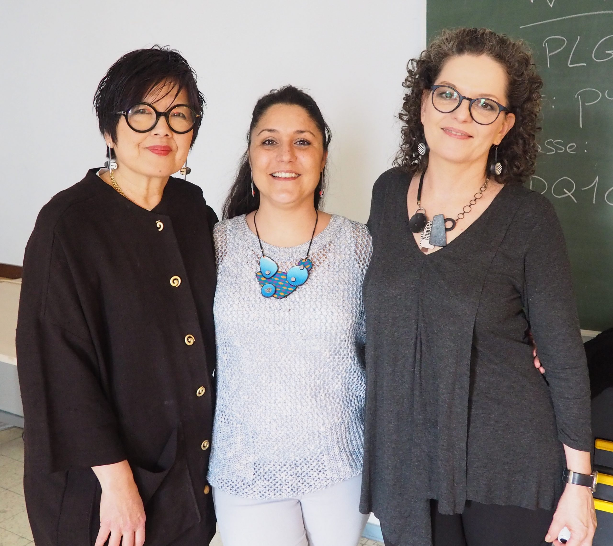 Donna Kato et Bettina Welker au stage d'argile polymère de Donna à Liège en 2020